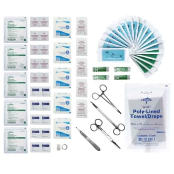 76pc suture and surgical set - components included
