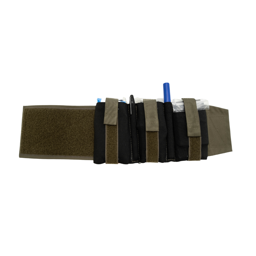 Refuge Medical Ankle First Aid Kit - Ranger Green (open, laid out)