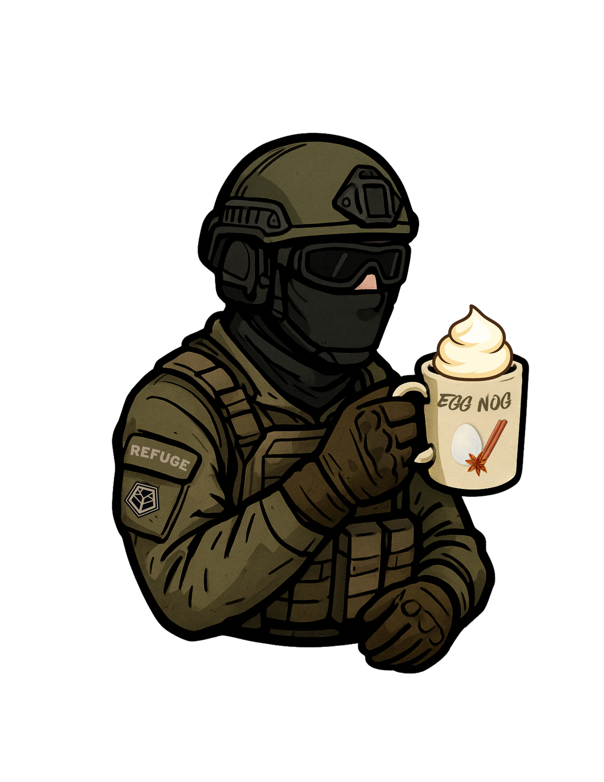 EGGNOG VS CIDER MORALE STICKER