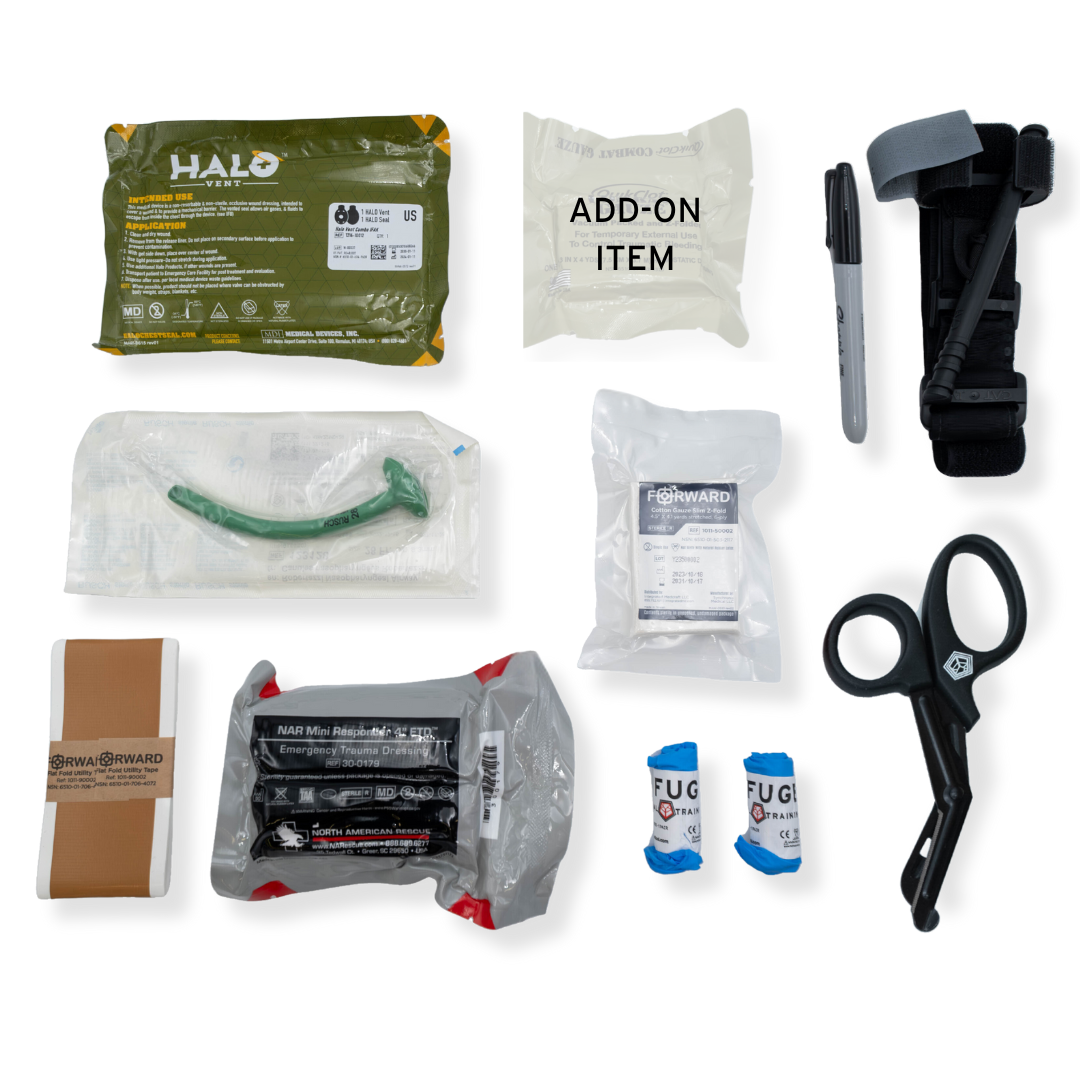 Refuge Medical OPFAK First Aid Kit Refill - Components included (bag not included)